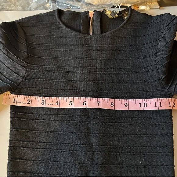 NEW Ted Baker Black Bell Sleeve 3/4 Bodycon Mini Dress Size 0 (US 0-2) - Picture 11 of 15